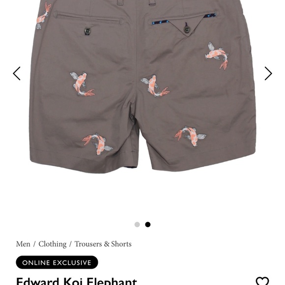 Lords of Harlech Edward Koi Shorts - men’s 34 - NWOT - color: elephant - Picture 2 of 9